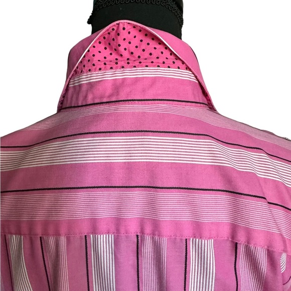 Wrinkle Free Shaped Fit Collared Button Down Long Sleeve Shirt Top Size 12P - Picture 7 of 17